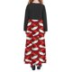 thumbnail image 5 of Vestido de manga larga con cuello redondo para niña, estampado navideño, manga larga, cuello redondo, bolsillos, falda larga informal para adultos, vestido de poliéster para niña., 5 of 5