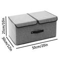 thumbnail image 2 of Foldable Linen Storage Box with Double Lid, Large Capacity Organizer (50x30x25 cm) for Home, Office, Clothes, Books, Toys – Durable, Portable, Stylish Design, 2 of 5