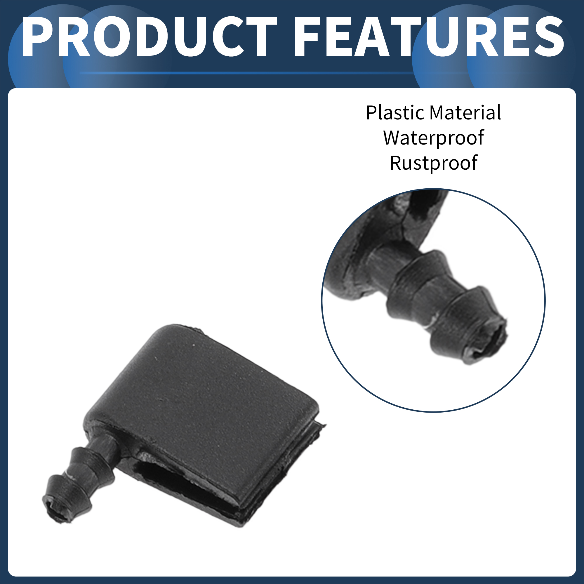 Unique Bargains Washer Nozzle Kit for Mercedes-Benz Sprinter 4500 Black 1 Set