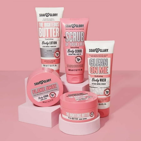 (3 pack) Soap & Glory Clean on Me Clarifying Body Wash, Original Pink Scent, All Skin Types, 8.4 fl oz