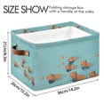 thumbnail image 4 of Yayeee Canvas Storage Basket with Handles for Shelves Fabric Bins Closet Organizer, Capybara Splash, 4 of 8