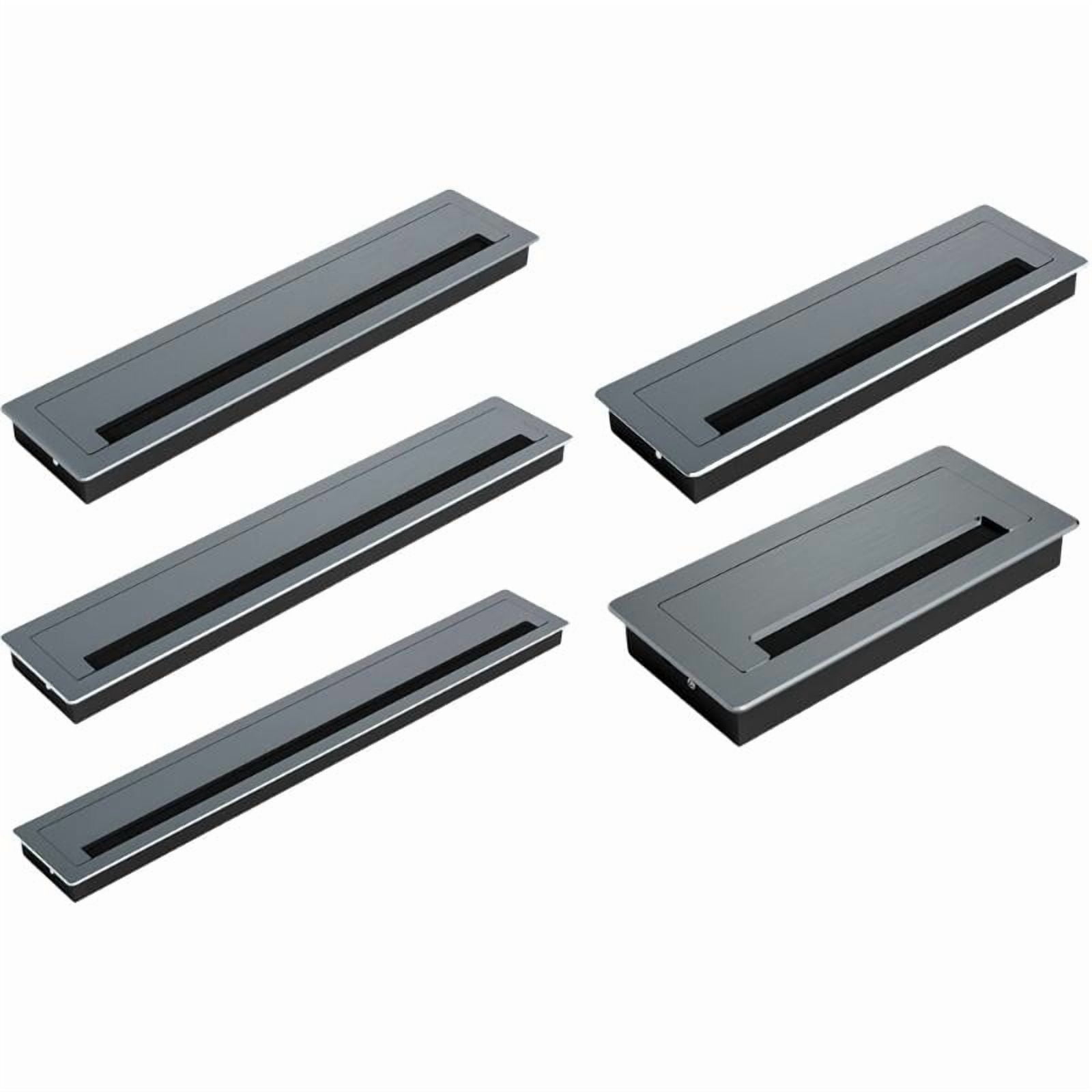 Thickening Desk Cable Management Grommets with Brush Homes Office Cord Organizer Inserts Rectangle Cable Hole Covers