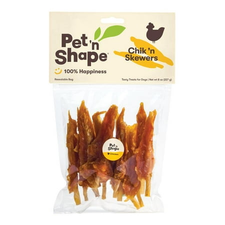 UPC: 0032657108082 | Pet n Shape Chik n Skewers – Chicken Wrapped Rawhide Chew Dog Treats – 8 Ounce — Healthy Dog Treats