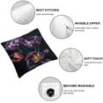 thumbnail image 4 of JEUXUS Violet Tulip - Purple Flower Black Square 2-Piece Short Plush Pillowcase Set White, 4 of 6
