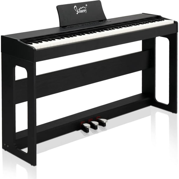 GLARRY Digital Piano 88-Key Home Full Weighted Hammer Heavy Action Digital Piano for All Experience Levels, Beginer, Portable Electric Keyboards Piano, Triple Pedals (Black)