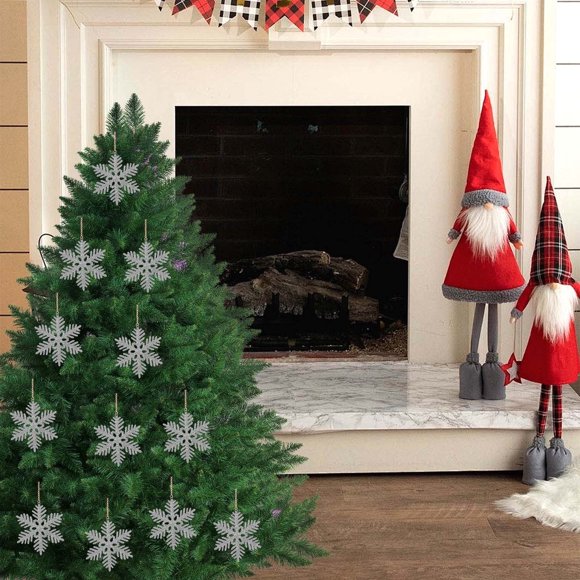 Christmas Holiday Savings Clearance! Avtoify Christmas Decorations 10CM Snowflake Plastic Snowflake Christmas Tree Decoration Hollow Snowflake Pendant