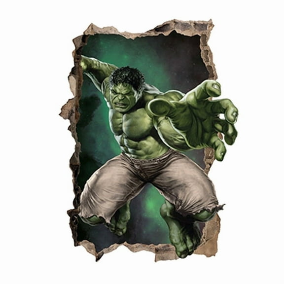 Hulk Wall Sticker 3D wall sticker Children wall sticker Cartoon character wall sticker Cartoon background Wall decoration Birthday gift Children bedroom decoration 55*40CM