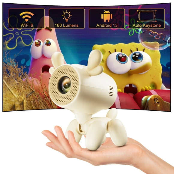 Salange Short Throw Native 720p Pocket Mini Projector with WiFi and Bluetooth for Cute Gift