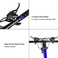 thumbnail image 5 of R.Roaring Mountain Bike 24 inch Wheels Bicycle 21 Speed Double Disc Brake Bicycle Front Suspension MTB for Adult or Teens, Blue, 5 of 7