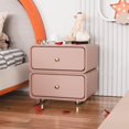 thumbnail image 2 of FINE MAKER Modern Minimalist Bedroom Nightstand, Swivel Double Drawer Creative Design Side Table, 2 of 8