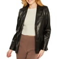 thumbnail image 4 of Blazer vinipiel color Negro AMAD Casual para mujer talla L, 4 of 5