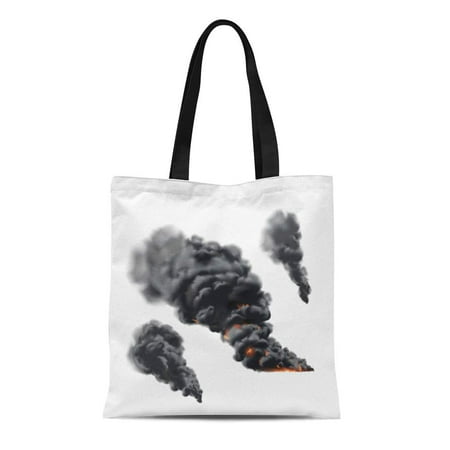 HATIART Canvas Tote Bag Explosion Big Fire Smoke Effect Black Realistic ...