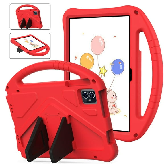 For Walmart ONN 10.1" 4th Gen 4 2024 Tablet Case for Kids Durable Shockproof Kid-Proof Handle Stand Protective Cover Red ONN 10.1 Gen 4 2024