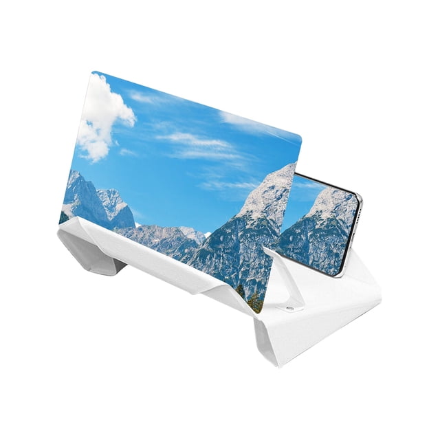 Phone Screen Amplifier 9D Super Definition Eye-protection Shield Desk Smartphone Screen Magnifier for Watching Movie-White