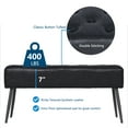 thumbnail image 6 of Abble 38" Wide Upholstered Entryway Bench, Tufted Ottoman Bench, Small Bed Room Bench,Casual Dining Room Bench, Black, 6 of 9