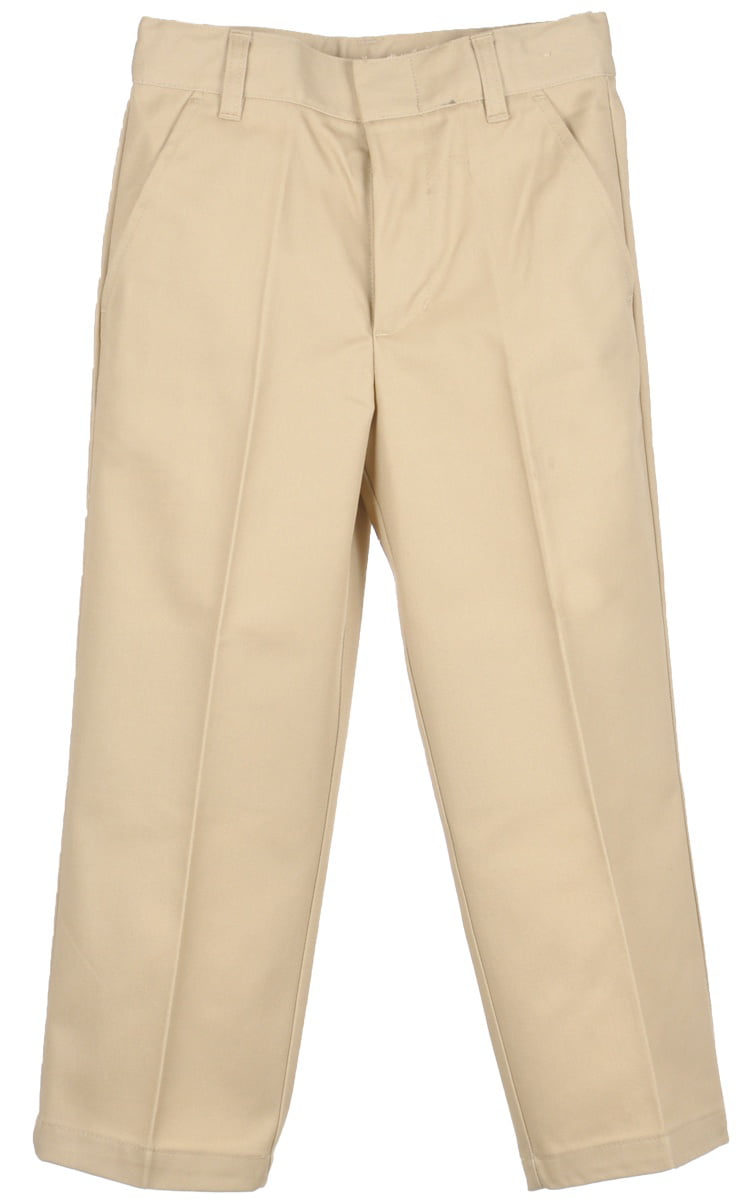 French Toast Big Boys' Flat Front Wrinkle No More Relaxed Fit Pants 