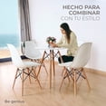 thumbnail image 2 of Mesa de Comedor Redonda de Madera Diseño Minimalista Estilo Eames Shell - Mesa Desayunador Circular con Estructura Metalica Ideal para Interiores Capacidad 4 Sillas 80 cm, 2 of 5