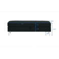 thumbnail image 5 of Storage Ottoman Bench, 55.9" Velvet Fabric Upholstered Entryway Bench Foot Stool for Living Room Bedroom, Rectangular Storage Trunk for Toys, Blankets Organizer End of Bed Bench, Black, 5 of 7