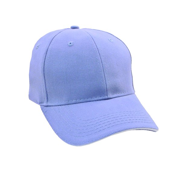 Simplicity Sandwich Bill Brushed Cotton Twill Cap - Carolina Blue/White