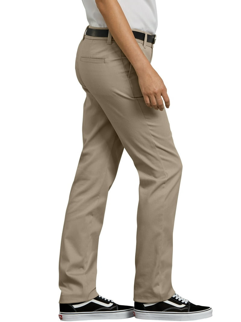 Dickies Women's Stretch Twill Straight Leg Pant, Rinsed Desert
