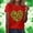 A1592 Red, variant on St. Patrick's Day Shirt for Women Shamrock Heart Pattern T-Shirt Short Sleeve Crewneck Casual Festival Apparel St Paddys Day Top