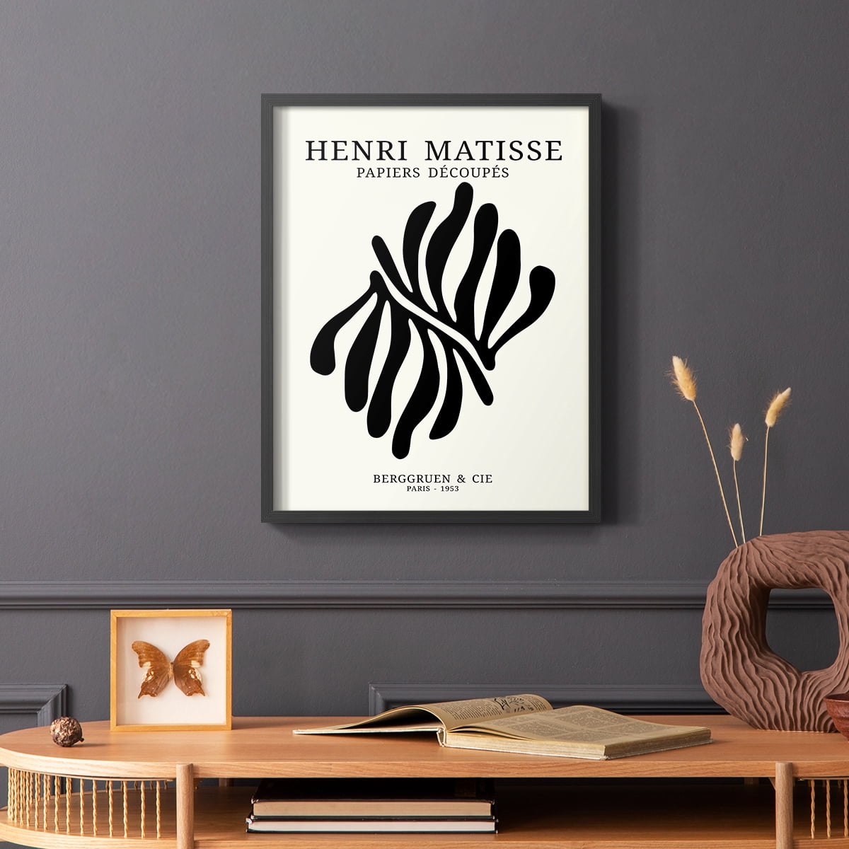 Matisse CDIX in Black Solid Wood Framed Print No Nail Hanging