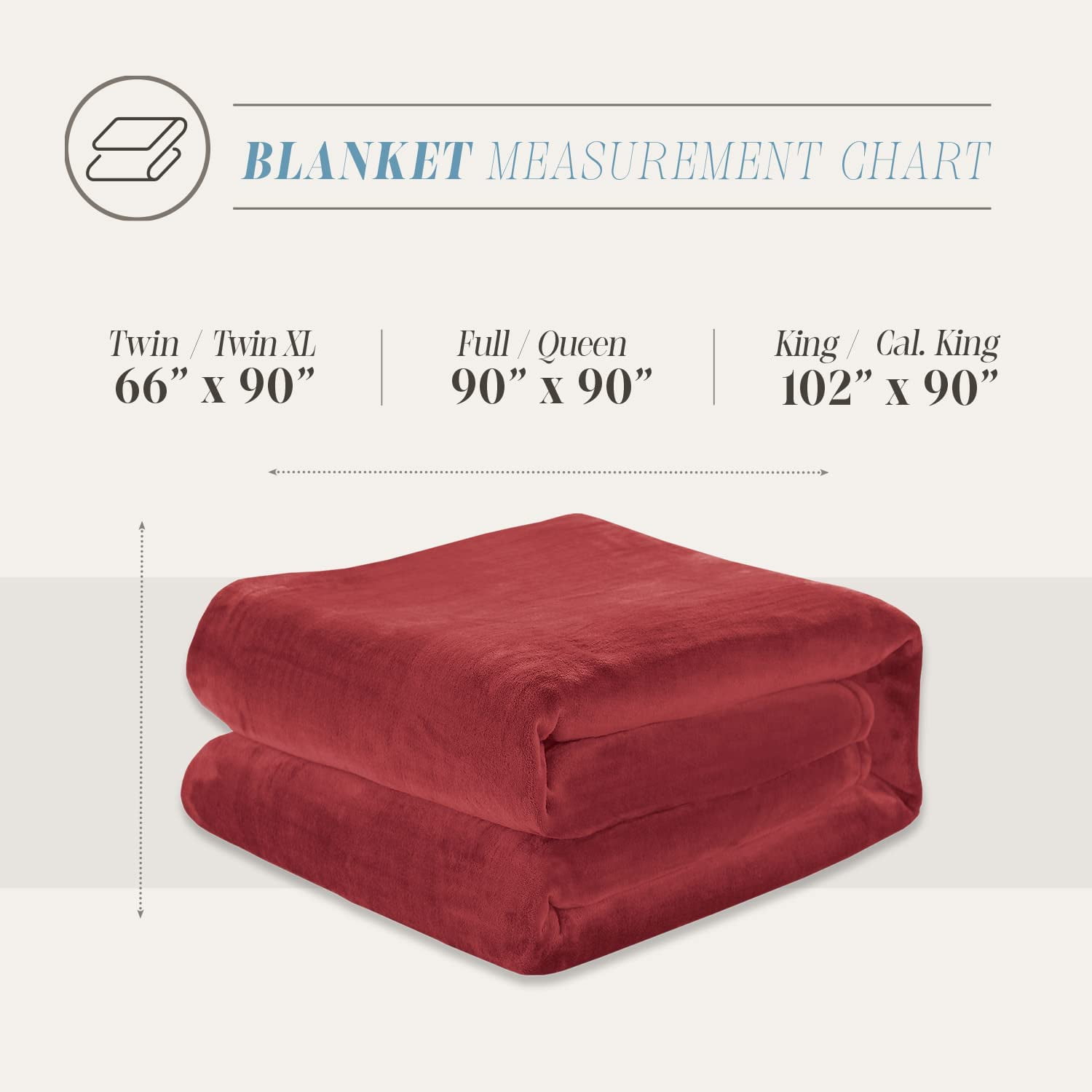 Mocassi Flannel Fleece Throw Blanket, Solid Print, Lightweight and Cozy Material, All Season Suitable, King/California King, Burgundy
