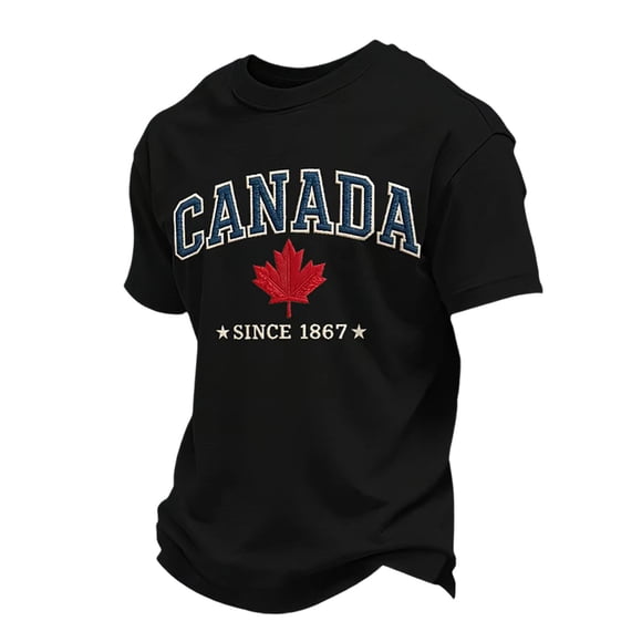 Mens Canada Pride T Shirt Patriotic Shirts Maple Leaf Print Short Sleeve T Shirt Tops Men Canada Day Graphic T-Shirts Loose Fit Mens Canada Holiday Graphic Print Tee