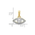 thumbnail image 3 of 14K Yellow and White Gold Evil Eye Charm Pendant Necklace with Chain for Women, 3 of 5