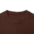 thumbnail image 6 of Women's Fitted Cotton T-Shirt - Structured Shoulder Slimming Short Sleeve Top | Yubnlvae | High Elasticity Screw Thread Cotton Regular Shoulder Round Neck (Coffee | XXL), 6 of 9