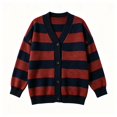 thumbnail image 2 of yillto Women Cardigan V Neck Button down Striped Sweater Knit Long Sleeve Loose Cardigans S-XXXL, 2 of 7