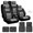 Black/Grey, variant on Yupbizauto - Premium Grade Leatherette Car Seat Covers with Floor Mats Set - Universal Size - Airbag Compatible - Support 60 40 Split Type Seats and Center Console (Black/Grey)