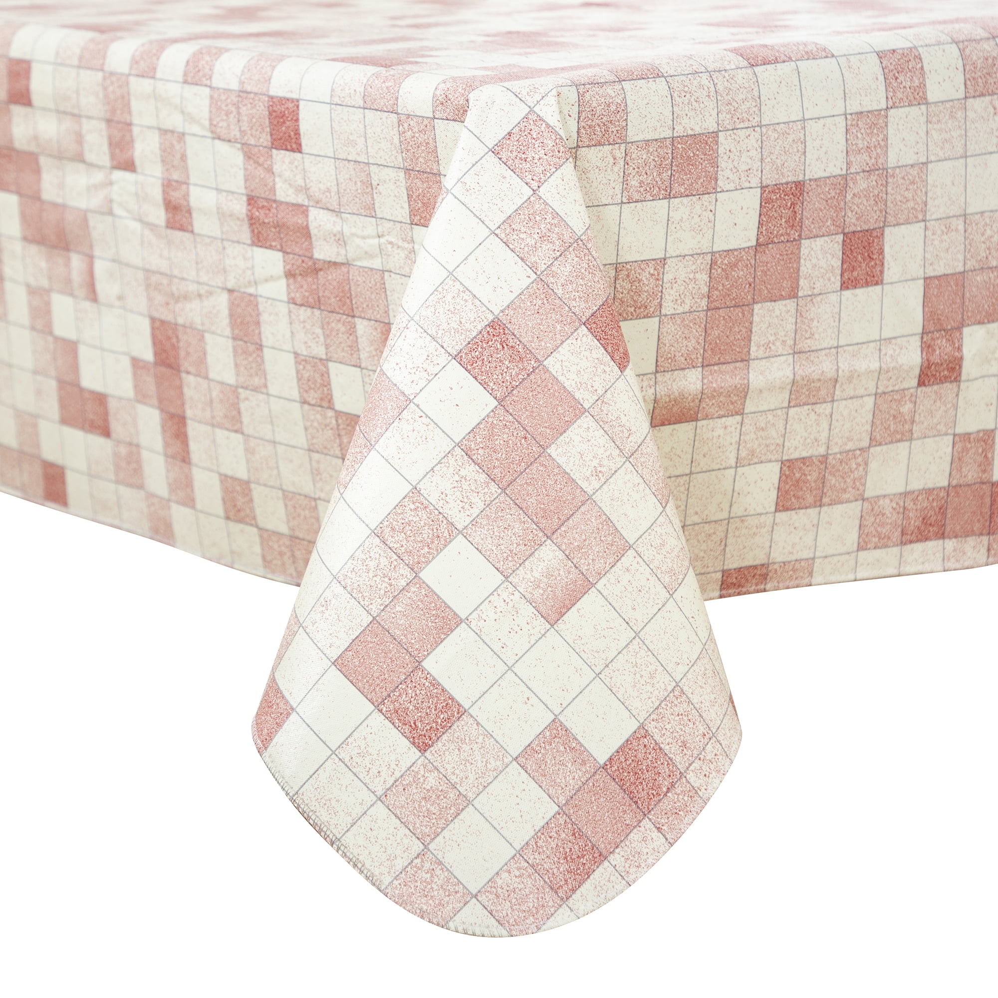 RAY STAR Checkered Tablecloth 60x84 inch Flannel Backing 100% Waterproof & Heavy Plastic Table Cover for Dining, Party, Farmhouse Dec.