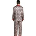 thumbnail image 5 of Wehilion Men's Silk Pajamas Set Casual Print Home Service Two-Piece Set, 5 of 5