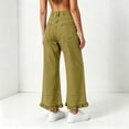 thumbnail image 4 of Axiiglly Wide Leg Jeans for Women Trendy Ruffled Hem Button Zipper High Waisted Straight Leg Baggy Jeans Casual Loose Denim Pants with Pockets S-3XL, 4 of 8