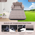 thumbnail image 5 of Inflatable Sofa Bed, Foldable Thickened Flocked PVC Blow up Sofa, 5-in-1 Air Couch Mattress for Camping (Pump Not Included), 5 of 7