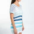 thumbnail image 6 of Elsie & Zoey Shira L/XL Ocean Short Sleeve V-Neck Striped Knit Top for Women, 6 of 7