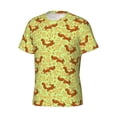 thumbnail image 3 of Yiaed Floral Squirrel Print Mens Short Sleeve Tight Fit T-Shirt, Crewneck Casual Tee-Small, 3 of 5