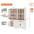 thumbnail image 2 of WAMPAT 5 Tier Bookcase with Barn Door,73.3" Tall Wooden Storage Bookshelf,Floor Standing Farmhouse Display Organizer with Drawer and Glass Door for Home Office,Living Room,Oak, 2 of 5