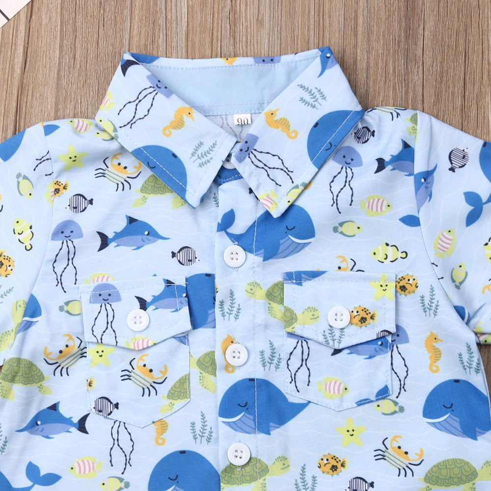 Kids Toddler Baby Boy Whale Shirt Tops Shorts Pants Outfits Clothes Set Sunsuit Blue 2 3 Years Walmart