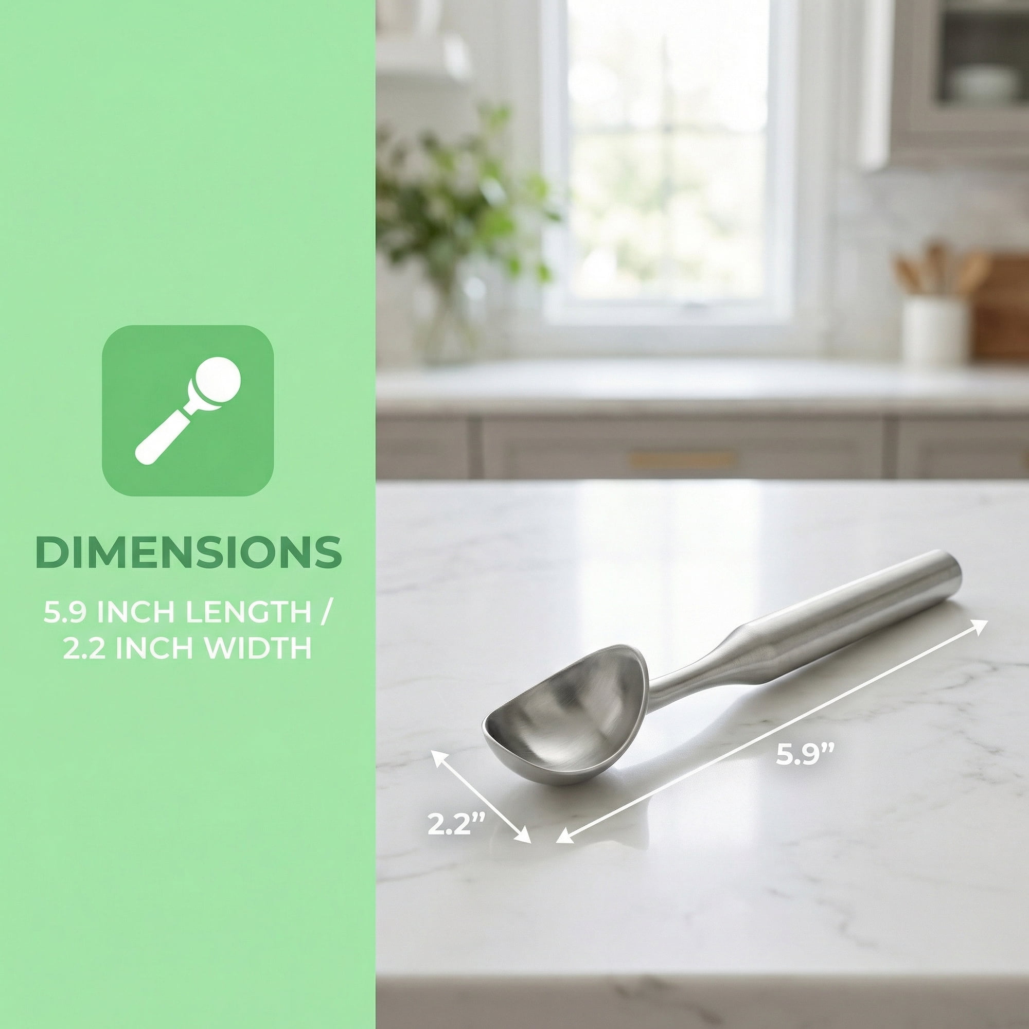 Unique Bargains Great Stainless Steel Ice Cream Scoop with useful Handle Silver