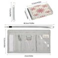 thumbnail image 3 of Cloth Wallet with Lanyard & Multiple Compartments Fashion Purse Zipper Clutch Bag for Cash Cards Coins Elegant Red Snowflakes Pattern, 3 of 7