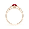 thumbnail image 2 of ANGARA Natural Ruby Split Shank Ring with Diamond Hexagon Halo in 14K Rose Gold for Women (Size-5mm) | July Birthstone, Birthday, Anniversary, Jewelry Gift for Women | Natural Ruby Ring, 2 of 10