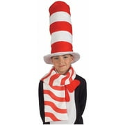 HALLOWEEN RESOURCE CENTER The Cat In The Hat Striped Scarf Dr. Seuss Costume Red White Candy Cane Cosplay