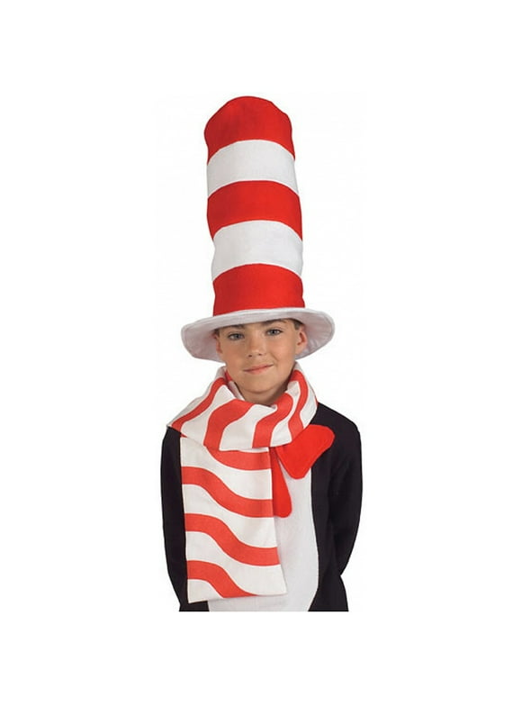 The Cat In The Hat Striped Scarf Dr. Seuss Costume Red White Candy Cane Cosplay