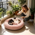 thumbnail image 6 of Calming Donut Pet Bed for Small Dogs Cats, Soft Cuddler Cushion, Washable Cozy Round Mat, 40x40cm, 6 of 7