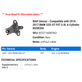 thumbnail image 2 of MAP Sensor - Compatible with 2010 - 2017 BMW 535i GT F07 3.0L 6-Cylinder N55B30A 2011 2012 2013 2014 2015 2016, 2 of 2