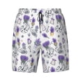 thumbnail image 4 of Lsque Mens Swim Trunks Lavender Bicycle Pattern - Bathing Suit Compression Liner - Beach Swim Shorts Swimwear - (S-3XL) - Stretch Quick Dry -3X-Large, 4 of 9
