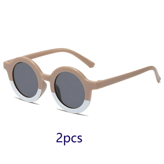 GJX 2Pcs Toddler Sunglasses,One-Piece Nose Bridge Toddler Sunglasses Age 2-4,Reinforced Hinge Connection Kids Sunglasses,UV400 Protection,Style1