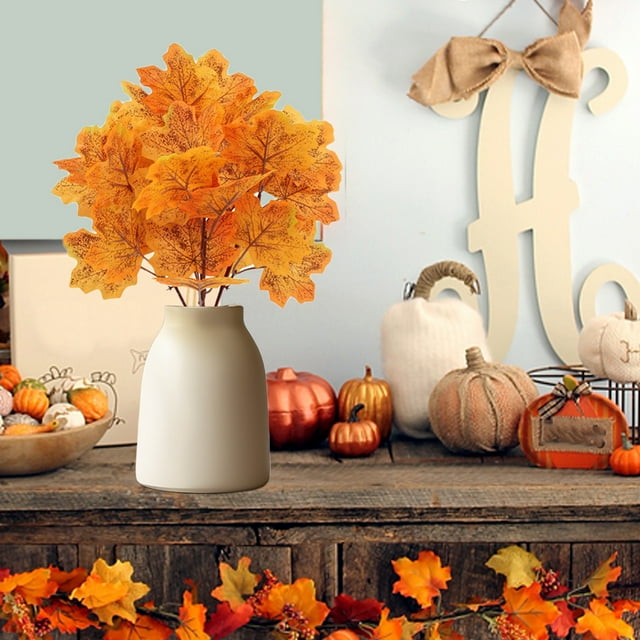 Simulation Maple Leaf Branches Fake Leaves Decorative Silk Flower Dry Branches